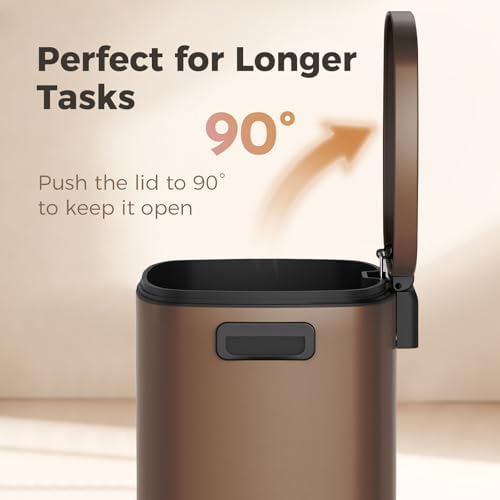 ELPHECO Kitchen Trash Can with Lid 13 Gal Stainless Steel Pedal Garbage Can - Image 6