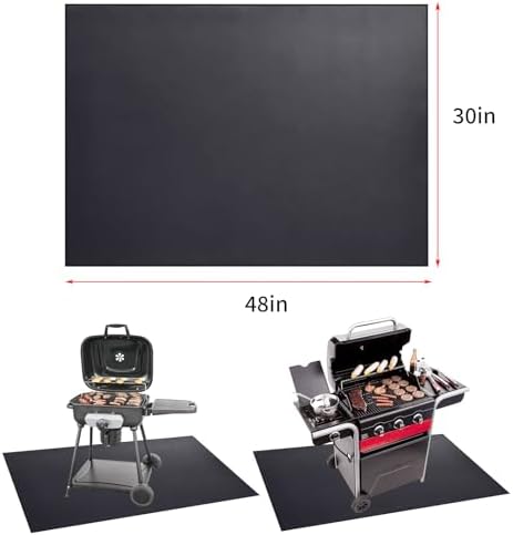 MDEOOSKY 48" x 30" Fireproof Mat Under Grill Mat Deck Protector Fire Pit Mat Oil-Proof Waterproof BBQ Protector for Deck and Patio Easy to Clean Storage Waterproof Foldable - Image 3