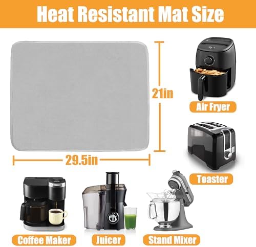 TOHONFOO Heat Resistant Mats for Countertop & Air Fryer, 29.5x21 in, Gray - Image 5
