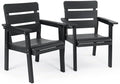 HIPS Patio Dining Chair, Outdoor Chair with Curved Backrest, Black by Kibaso
