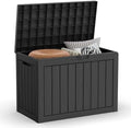 Outdoor Storage Box, 50 Gallon Waterproof Deck Box, Snap-Together Storage Bin for Chair Cushions, Porch Throw Pillows, Lockable Small Coffee Table Ottoman, Patio Garden, Black by GraceYourYard