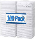 FIXSMITH White Microfiber Cleaning Cloth, Pack of 100, 11.5"X11.5" Cleaning Rags for Housekeeping and Kitchen, Reusable Shop Towels, Microfiber Towels for Cars, Lint Free, Scratch-Free by FIXSMITH