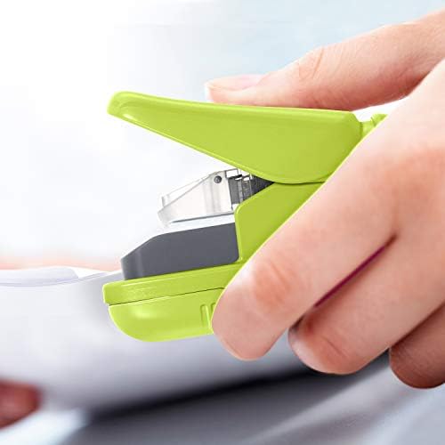Plus Paper Clinch Compact Staple-Free Stapler, Neon Green - Image 3
