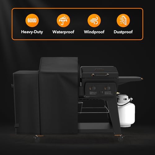 ZBXFCSH Heavy Duty 600D Polyester Cover Compatible with Pit Boss Charleston 1020 Pellet Grill Gas Griddle Combo PB1020NX Wood Pellet Grill with Handles, All Weather Protection Waterproof Cover - Image 3