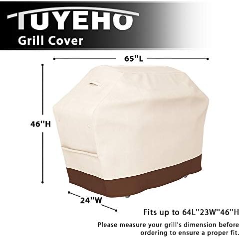 Tuyeho 65"x30"x46" Heavy Duty 900D Grill Cover, Waterproof & Weatherproof - Image 5