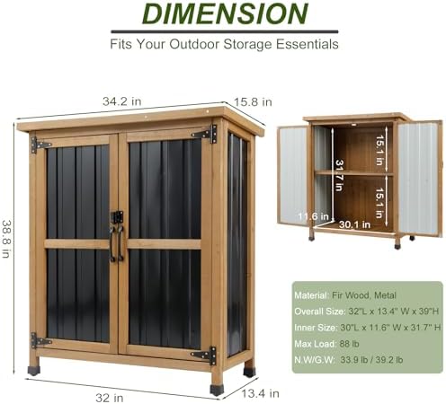 Ketive Small Garden Storage Cabinet - Image 4