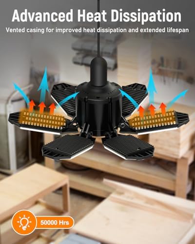 Adiding LED Garage Lights, Ultra Brighter 40000LM 6500K Garage Lighting - Image 5