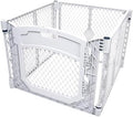 MyPet North States Petyard Plus: 3 Ft. Wide Folding Dog Playpen Indoor or Outdoor. 4-Panel Freestanding Play Pen Dog Gate Made in USA. 26" Tall, Light Gray by NorthStatesMyPet