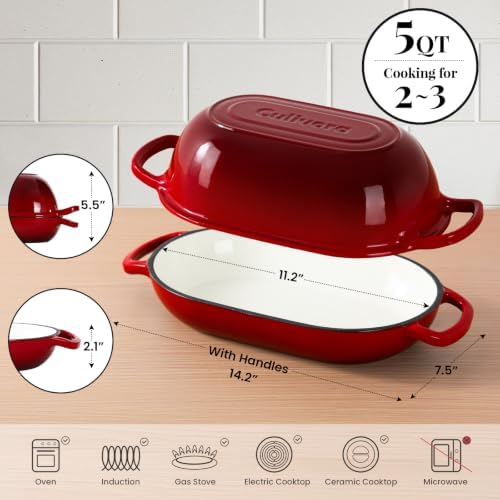 5-Quart Oval Dutch Oven for Bread Baking - Image 3
