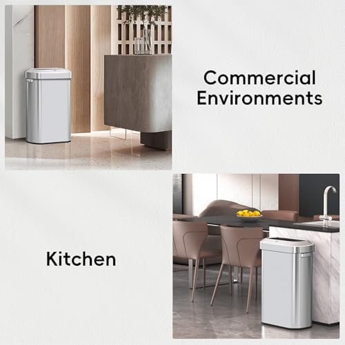 EKO Urban 24 Gallon/ 90 Liter Open Top Stainless Steel Slim Commercial Trash Can, Tall Kitchen Garbage Bin, Heavy-Duty Commercial Grade Large Trash Can for Home, Office, Hotel, Cafe, Restaurant, Dorm - Image 7