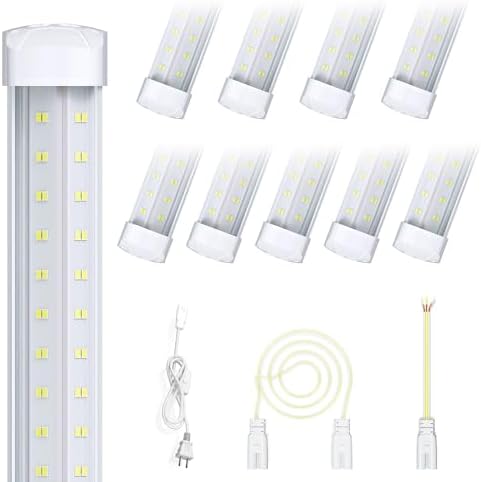 8FT 10 Pack LED Shop Lights, 120W 19200LM 6000K Garage Lighting by fmwkrjLightYourSpace