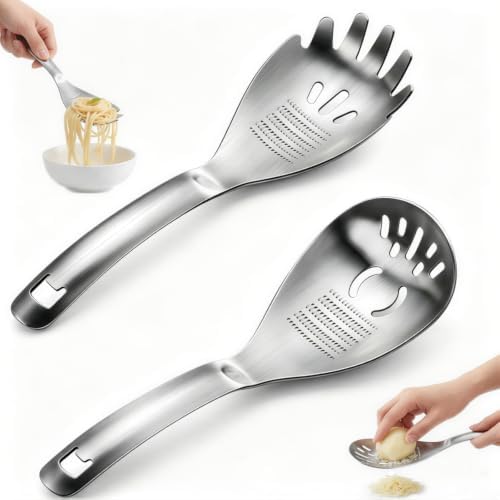 5-in-1 Stainless Steel Cooking Spoon, Multifunctional Stainless Steel Spoon, Kitchen Cooking Tools for Potato Garlic Masher, Egg Separator and Bottle Opener(A+B) by Unknown