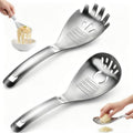 5-in-1 Stainless Steel Cooking Spoon, Multifunctional Stainless Steel Spoon, Kitchen Cooking Tools for Potato Garlic Masher, Egg Separator and Bottle Opener(A+B) by Unknown
