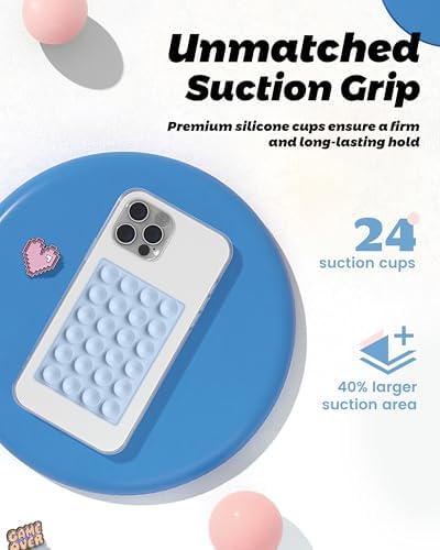 amBand Magnetic Suction Phone Grippy for MagSafe Case, Silicone Cup Sticky Mount for iPhone 18 17 16 15 14 13 Pro Max/Pro/Air/Plus, Hands-Free Selfie/Video for TikTok Creator/Influencer, Light Blue - Image 4