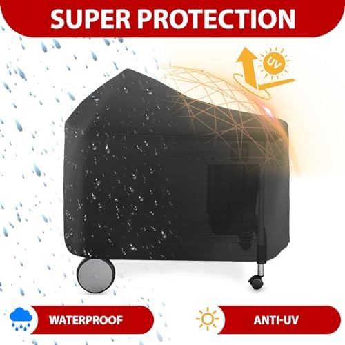 7152 Grill Cover for Weber Performer Deluxe 22 Inch Charcoal Grills, Waterproof BBQ Grill Cover, Fade Resistant and Tear Resistant - Image 4