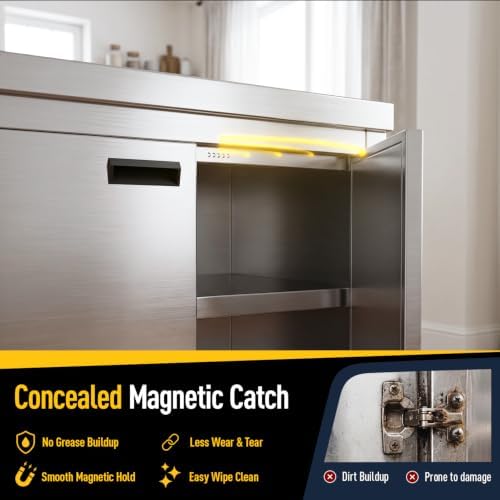 71“ Stainless Steel Work Table with Cabinet, 5-Door Storage Cabinet - Image 3