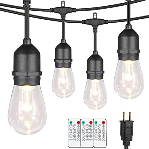 Mlambert 96FT(2x48FT) 3 Colors LED Outdoor String Lights with Remote, Black by Mlambert