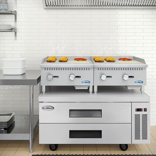 KoolMore 24 in. Natural Gas 2-Burner Griddle with 60,000 BTU in Stainless-Steel, ETL Listed (KM-GG2-24M) - Image 4