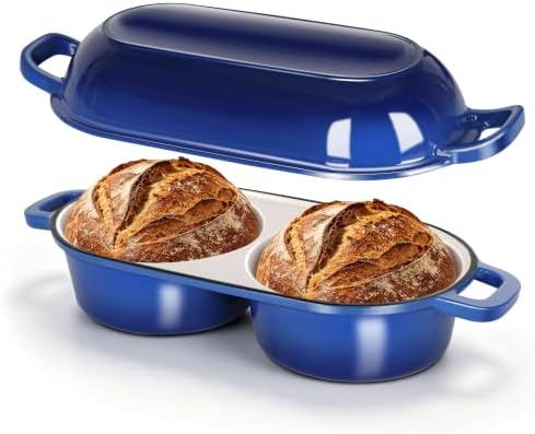 Double Dutch Oven for Sourdough Bread Baking, 2.6QT (Blue) by Unknown