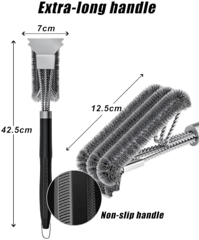 Grill Brush and Scraper, Adjustable Handle BBQ Grill Brush for Outdoor Grill，Extra Strong BBQ Cleaner Accessories for Gas/Charcoal Grilling Grates - Image 3