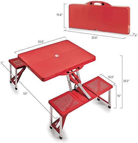 PICNIC TIME NCAA North Carolina Tar Heels Folding Picnic Table - Camping Table - Outdoor Table with Umbrella Hole - Image 3