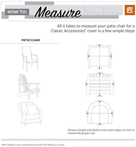 Classic Accessories Montlake Water-Resistant 45 Inch Patio Chair Slipcover, Heather Henna, Patio Furniture Covers - Image 2