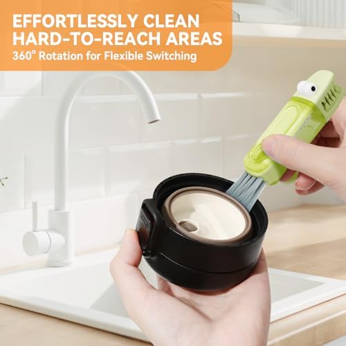 3 in 1 Cup Lid Gap Cleaning Brush Set, Multifunctional Bottle Cleaning Brush, Silicone Cup Lid Gap Cleaner, Home Kitchen Crevice Cleaning Tools (Red) - Image 3