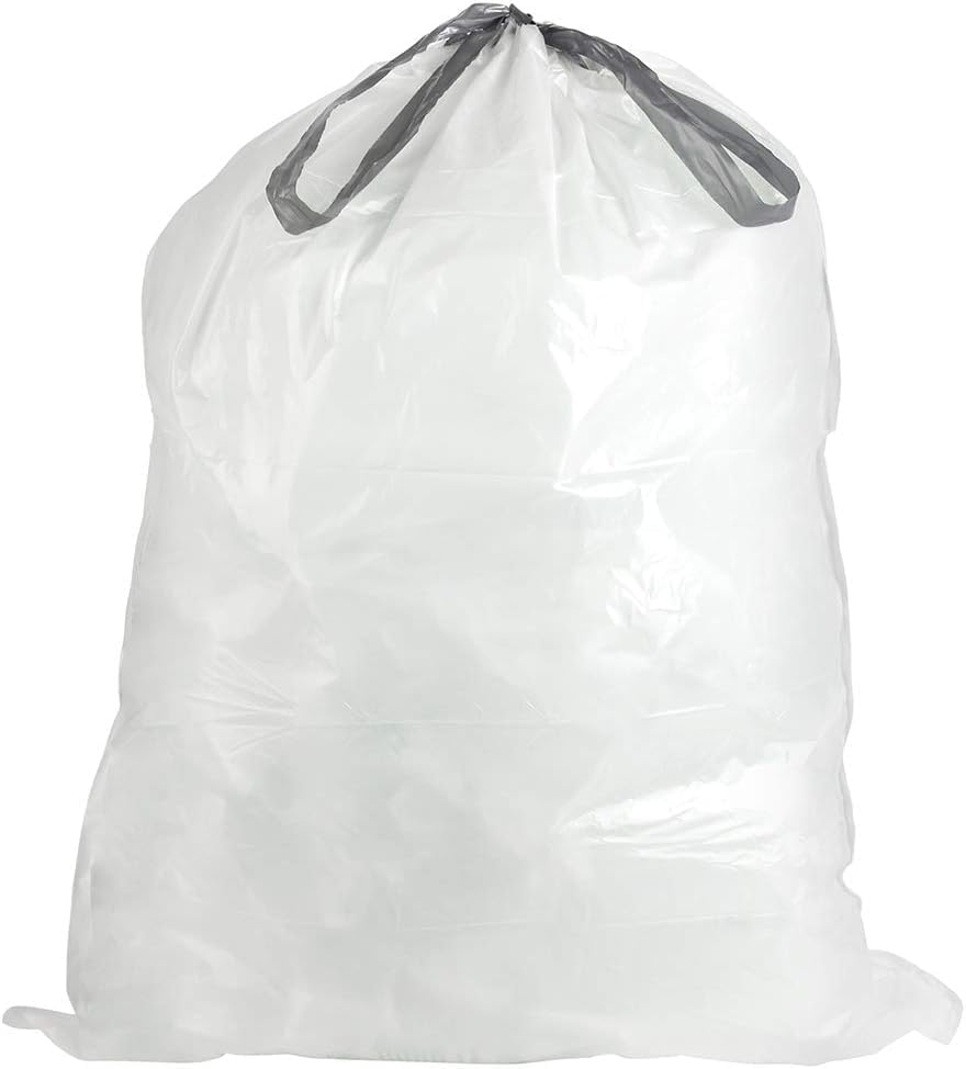 Plasticplace Custom Fit Trash Bags, Compatible with Simplehuman Code K, White Drawstring Garbage Bags Liners, 10 Gallon / 38 Liters, 24" x 28" (200 Count) Heavy Duty Trashbags Home Essentials Large - Image 4