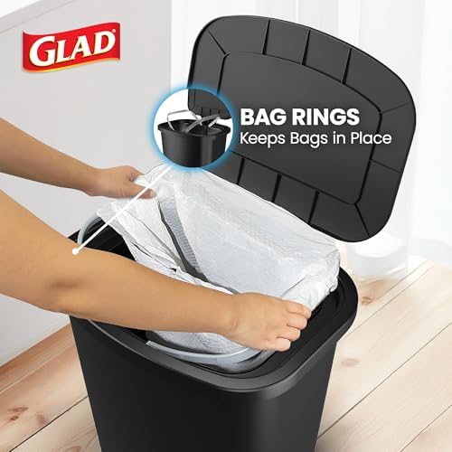 Glad Premium Trash Can with Clorox Odor Protection, 20 Gallon, Black - Image 5