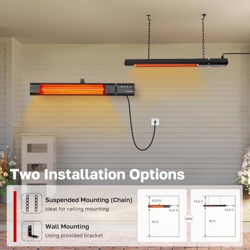 ThermoMate Outdoor Patio Heater 1500W 120V Plug-in, Infrared Carbon Fiber - Image 4