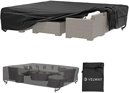 Patio Furniture Covers Waterproof Outdoor Table Cover 126"Lx126"Wx28"H by Velway