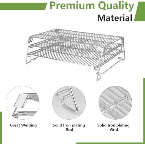 Jerky Racks for Smoker,21" 3-Tier Foldable Sliding Jerky Racks for Traeger, Pit Boss, GMG, Camp Chef and More Smoker Grills, 830"² Cooking Space Expansion Accessory for Barrel Pellet Grills - Image 3