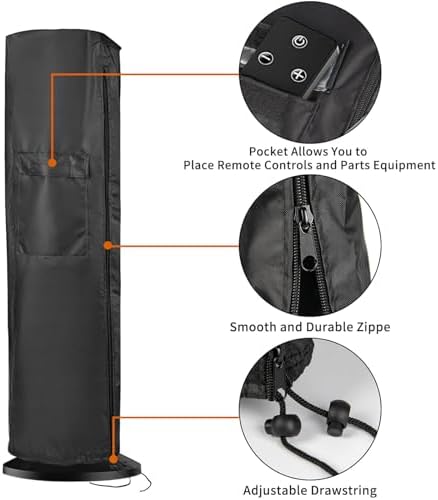 Electric Heater Cover for Dreo 26"H Space Heater Dustproof Smart Heater Cover Waterproof Smart Space Heater Covers for Indoor Outside Room Use - 10"Wx10"Dx25"H, Covers Only - Image 4