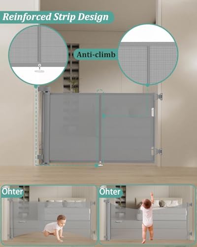 Miumoon 50 inch Reinforced Retractable Baby Gates 34 inch Tall - Image 2