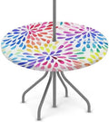 Fitted Round Tablecloth with Umbrella Hole and Zipper Spring or Summer Floral Outdoor Elastic Table Cloth 45"-56" Oil-Proof Waterproof Patio Table Cover for Picnic Party by GzLeyigouHomeKitchen