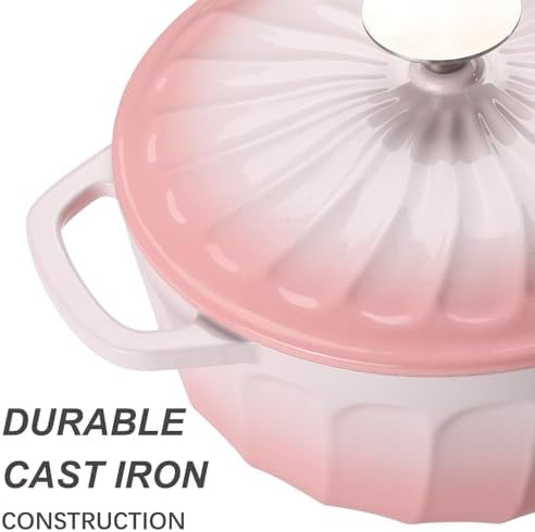 Enameled Cast Iron Dutch Oven Pot with Lid, 3 QT Small Dutch Oven - Image 3