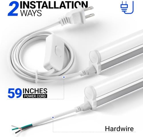 Barrina T5 LED Shop Light 2FT, 6500K Super Bright White 10W 1100lm, 6 Packs - Image 6