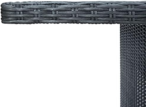 Garden Table Outdoor Tables Patio Dining Exterior Furniture, Mesa for Deck, Balcony, Backyard - Modern Dark Grey and Black - Image 5