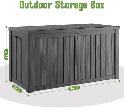 Outdoor Storage Waterproof Deck Box for Patio (160 Gallon, Black) - Image 2