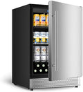 24 Inch Outdoor Beverage Refrigerator, 180 Cans Drink Fridge with Stainless Steel Door Built-In or Freestanding, Outdoor Fridge for Patio & Waterproof for Soda Beer Wine-Kitchen Bar Office by Vushine