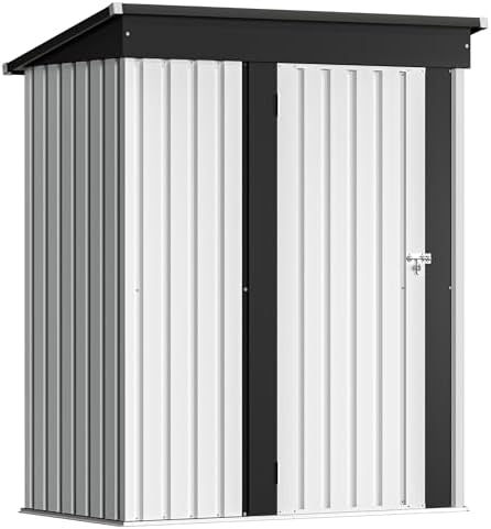 Devoko 5x3 FT Outdoor Storage Shed, White by DEVOKO