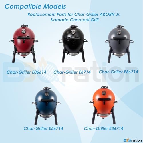 Round Grill Grate & Firegrate for Char Griller Akorn Jr. Portable Kamado Ceramic Grill, Grill Parts for Char-Griller E86714, E6714, Replacement Parts for Chargriller Akorn Jr. Parts 6614 - Image 2