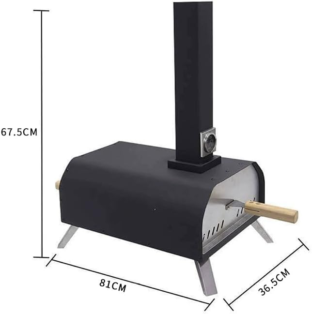 Outdoor Wood Pellet Pizza Oven, Pizza Maker with Rotating Pizza Stone, Built-in Thermometer, Foldable Legs, and Removable Chimney for Backyard, Camping, and BBQ (11" Pellet Pizza Oven) - Image 2