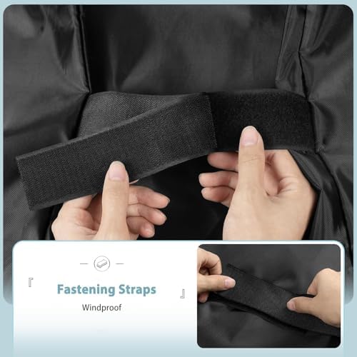 SHINESTAR Griddle Cover for Blackstone 28in Rangetop & 36in Airfryer Combo Griddle, Heavy Duty Waterproof 600D Polyester Fabric Cover with Large Air Vent and Fastening Strap, Black - Image 6