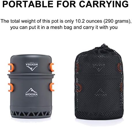 widesea Camping Cookware Outdoor Pot Pan Cooking Equipment Heat Exchange Design for Hiking Backpacking Travel - Image 5
