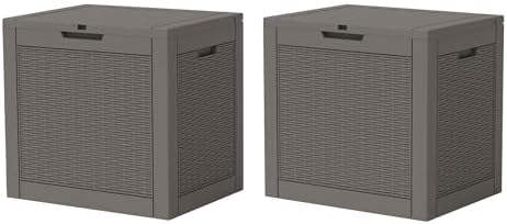 KAMABOKO Outdoor Storage Box, 31 Gal Deck Box Outdoor Waterproof, 2 Pack by KAMABOKO