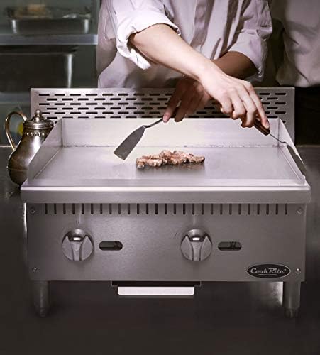 Atosa CookRite ATMG-24 24" Countertop Griddle | Flat Top Grill Hot Plate with Standby Pilots and Grease Drawer for Food Truck | Manual Controlled, Stainless Steel, 1 Burner 60,000 BTU, Liquid Propane - Image 5