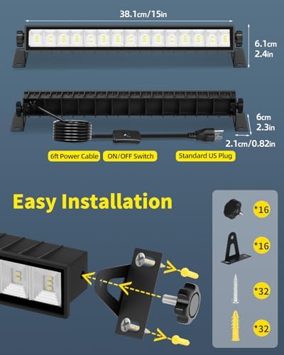 5400LM Shop Light Plug in with Switch, IP66 for Workshop Garage Yard, 8Pack - Image 4