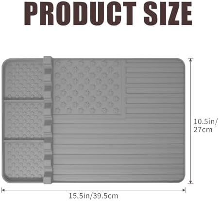 2 PCS Silicone Grill Mat Compatible with Blackstone, BBQ Griddle Tools Mat with Drip Pad, Spatula for Outdoor Kitchen Counter, Gifts for Men (Grey-2) - Image 2