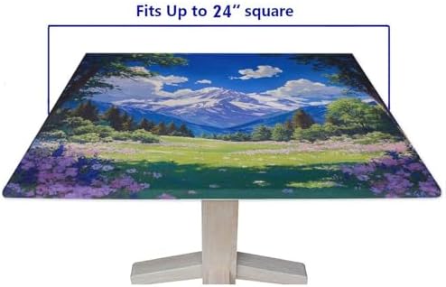 Fitted Tablecloth, Mountain Majesty Pattern Printed on Washable Patio Table Covers, Ideal for Weddings Birthdays Events, Fit for 24" x 24" Square Tables - Image 5